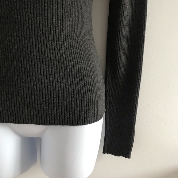 NWOT Jacob Grey Ribbed Turtle Neck Winter Long Sleeve Top Vintage 90’s Y2K - Picture 4 of 13